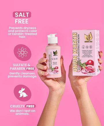 Natural Sant cebolla-queratina, ingredientes cebolla, romero y biotina para brillo