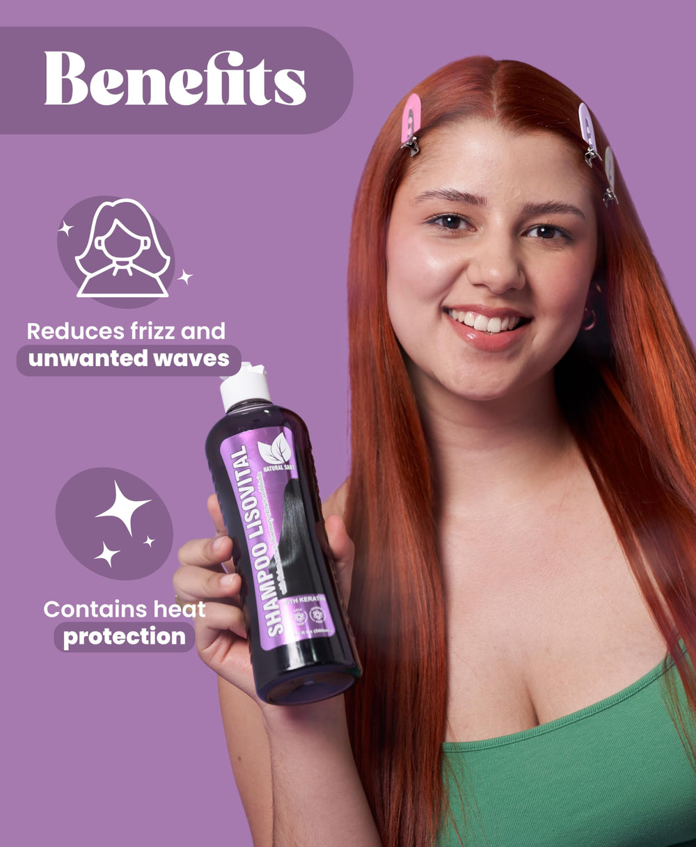 Natural Sant Liso Vital tratamiento sin enjuague para control diario del frizz.