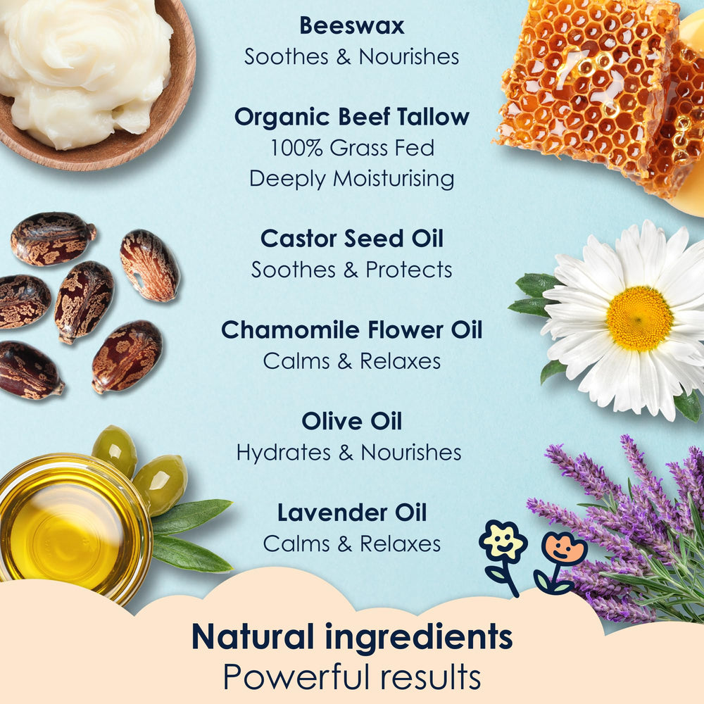 Bálsamo NaturallyMum, uso facial suave para piel sensible de niños