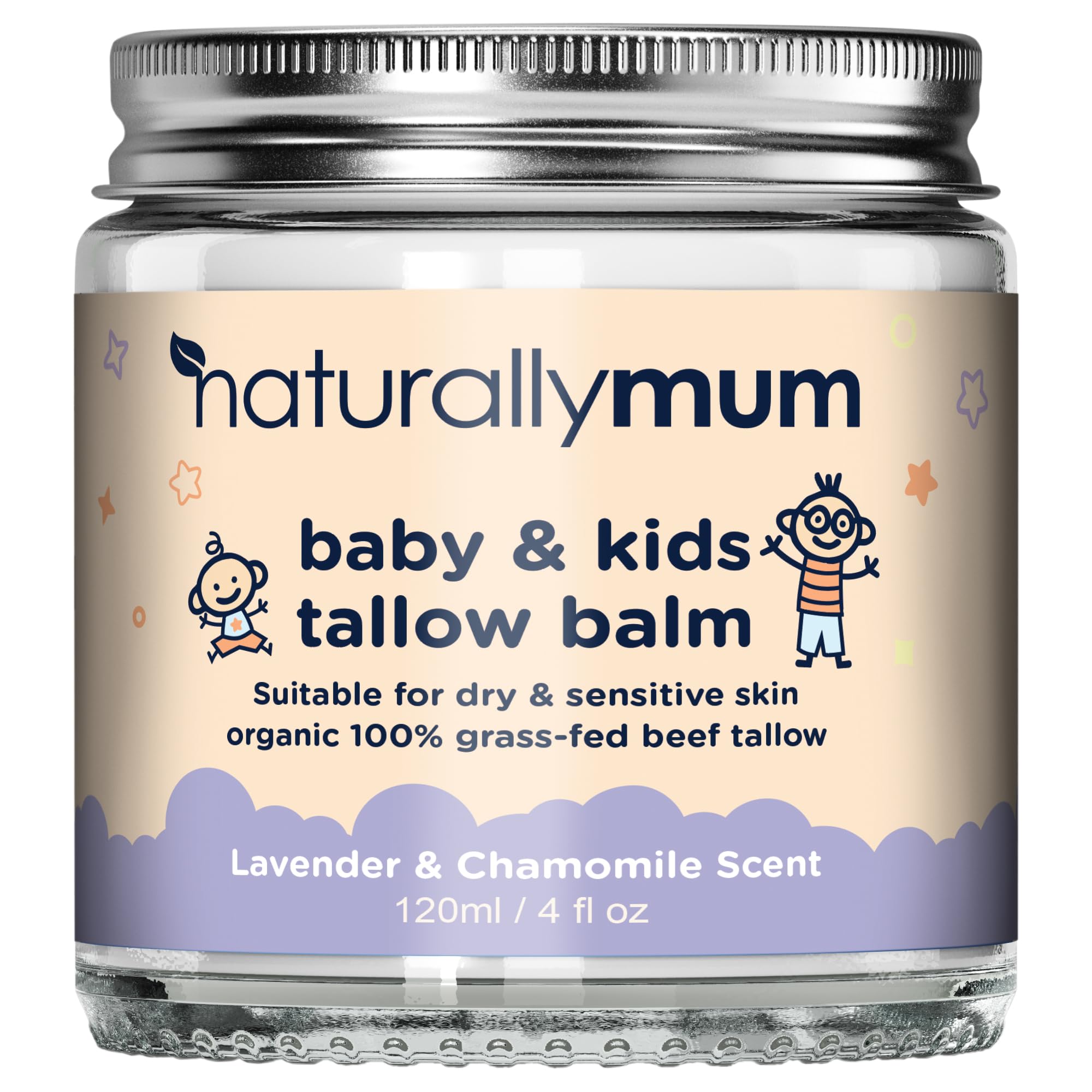 NaturallyMum bálsamo de sebo para bebé, envase visible para piel sensible