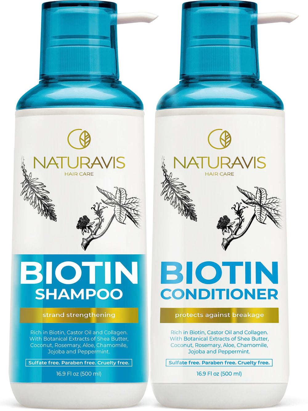 Naturavis champú biotina en bote para cabello fino, aporta volumen.