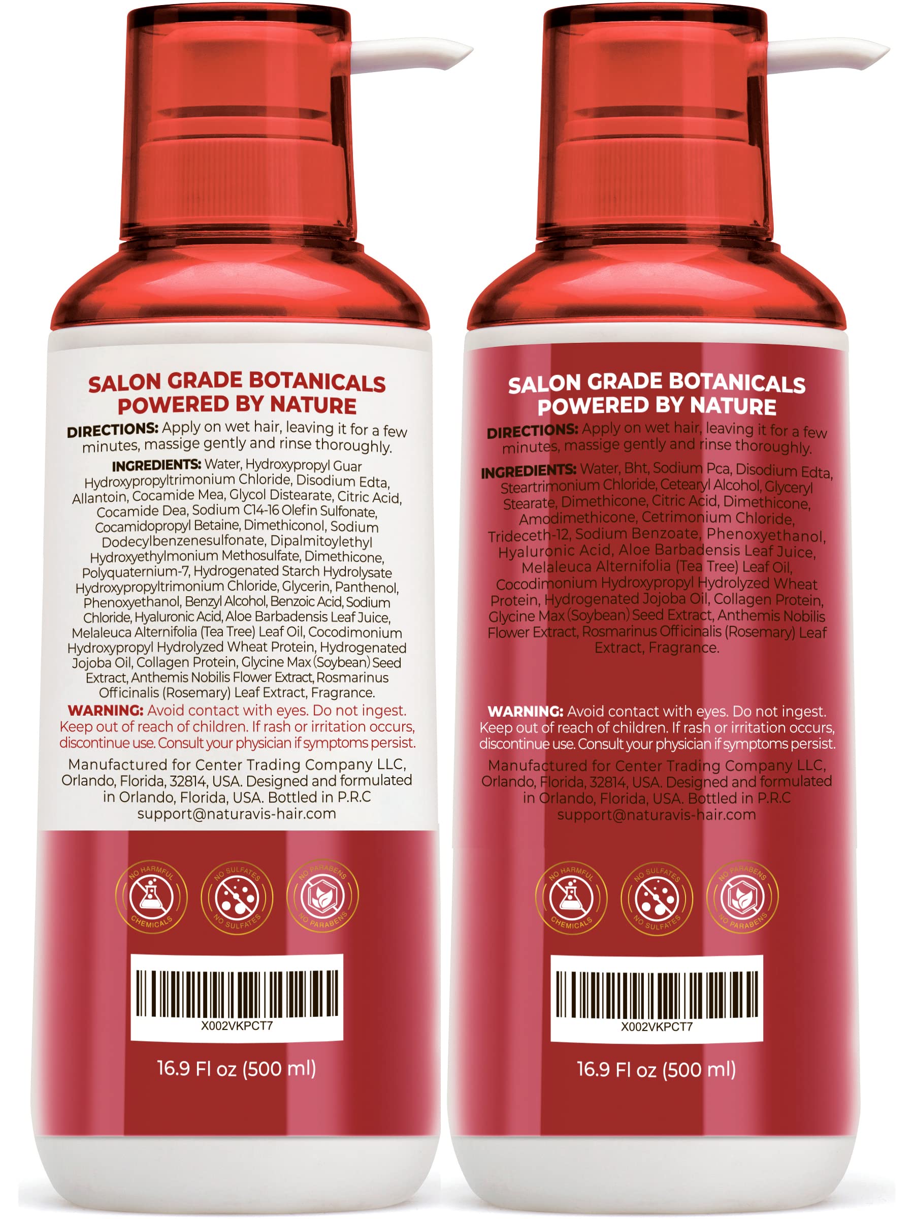 NATURAVIS salon-inspired results graphic with hydrated hair