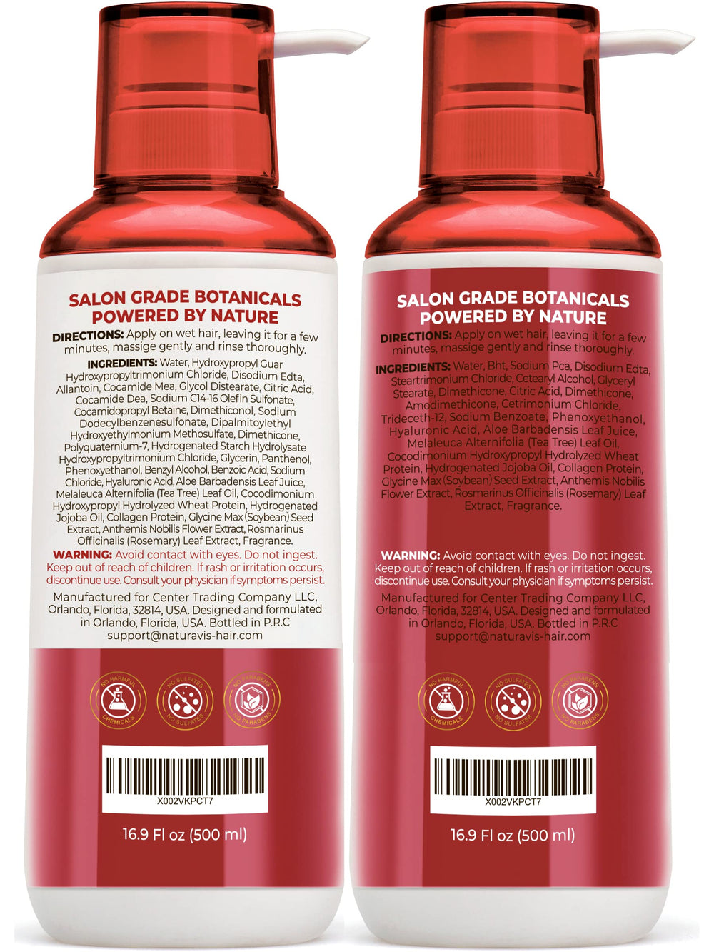 NATURAVIS salon-inspired results graphic with hydrated hair