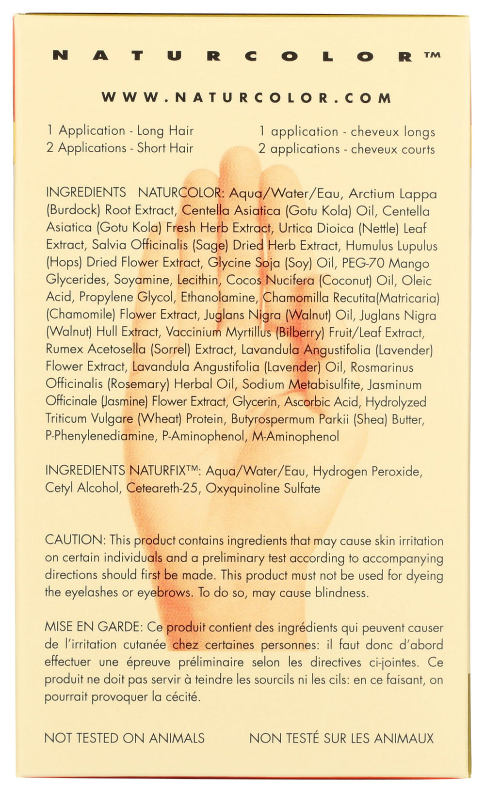 Naturcolor fórmula sin amoniaco, resorcinol y parabenos.