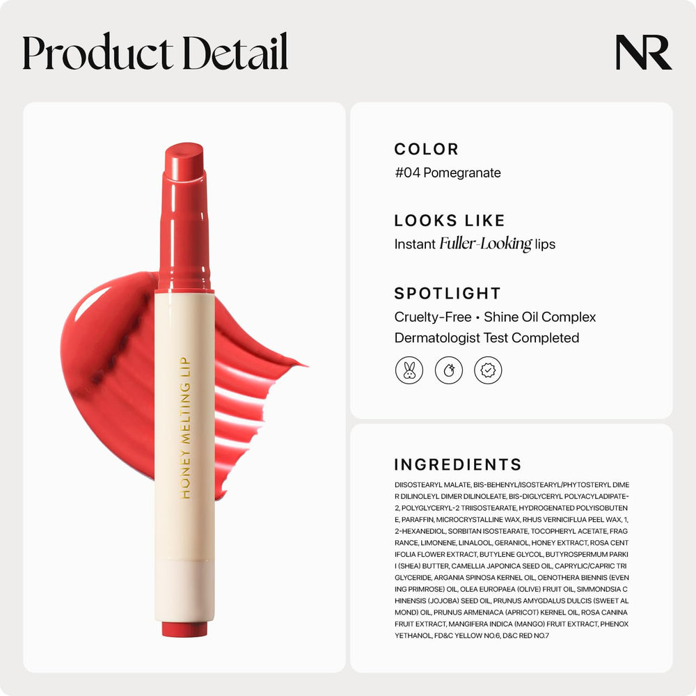 Nature Republic HONEY MELTING LIP 04 Granada, ideal para tonos de piel variados