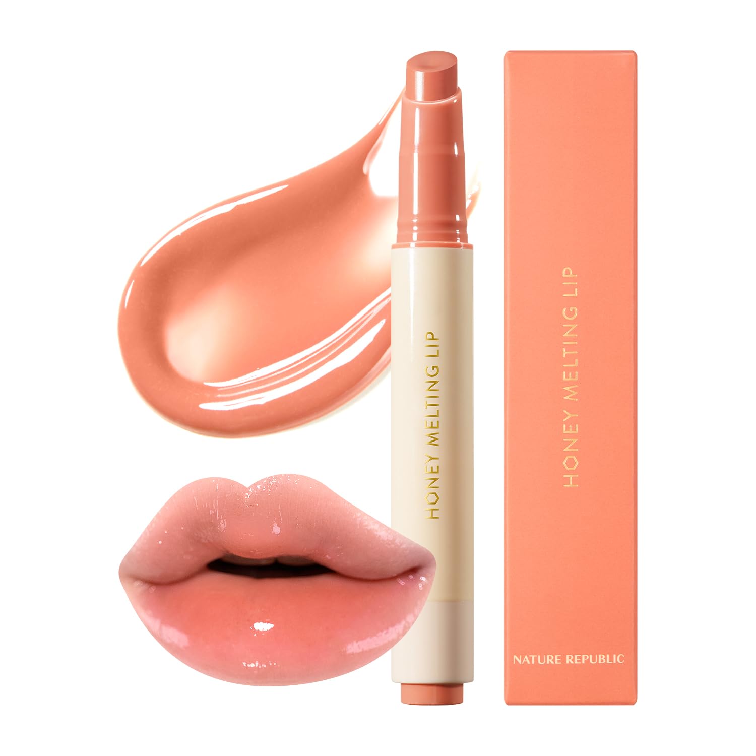 Nature Republic Honey Melting Lip en tono albaricoque, hidratación suave para labios secos