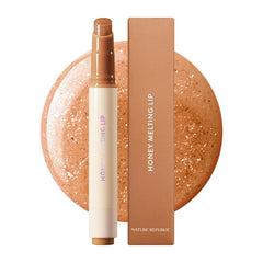 Nature Republic Honey Melting Lip Glitter 14 Maple muestra textura suave para labios secos