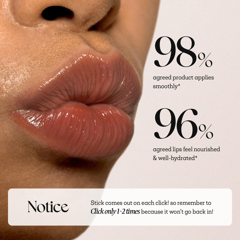 Textura suave del labial miel-derretido Nature Republic, acabado glaseado.