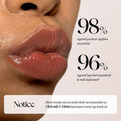 Textura suave del labial miel-derretido Nature Republic, acabado glaseado.