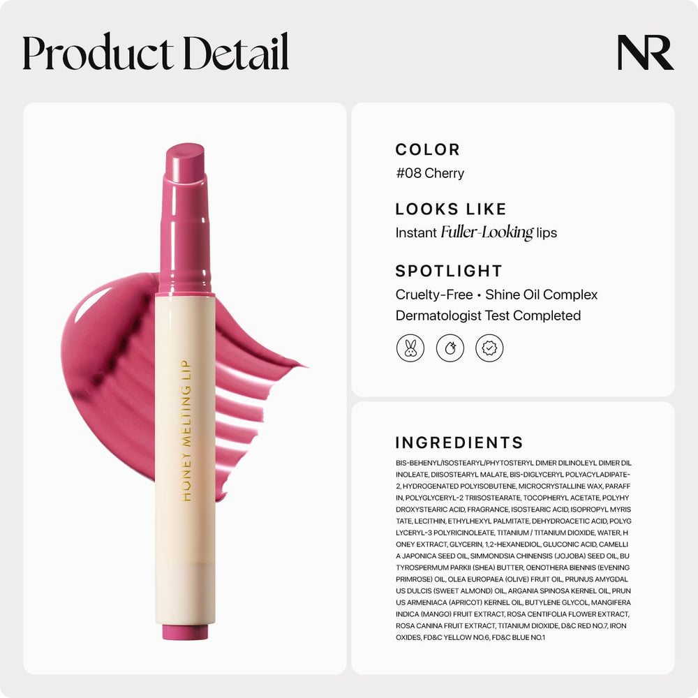 Nature Republic labial miel derretido 08 cereza oscura choux color ligero y natural