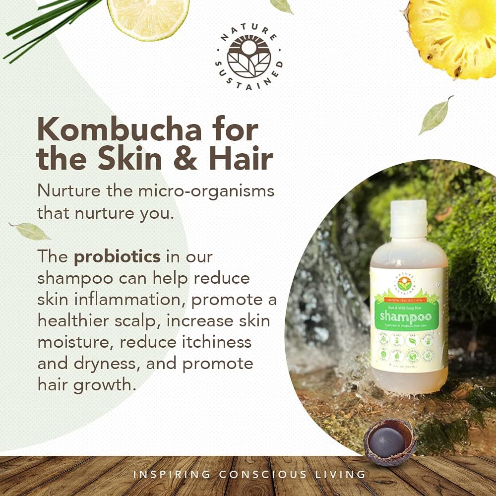 Nature Sustained Champú Natural Original, ingredientes orgánicos crudos, aromas naturales para el cabello.