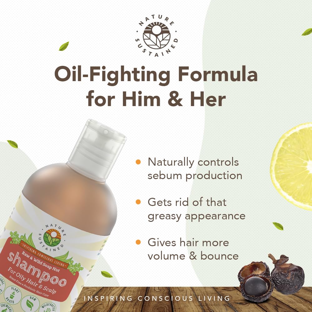 Nature Sustained Probioticos fermentados cabello, fortalecen cuero cabelludo y combaten grasa.