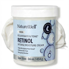 Nature Well clinical rejuvenate tone retinol face bottle for daily facial care and anti-aging support.