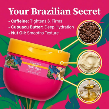 Nature Well Crema Corporal Ultra Rica, cafeína estimula la piel para un aspecto más vivo.