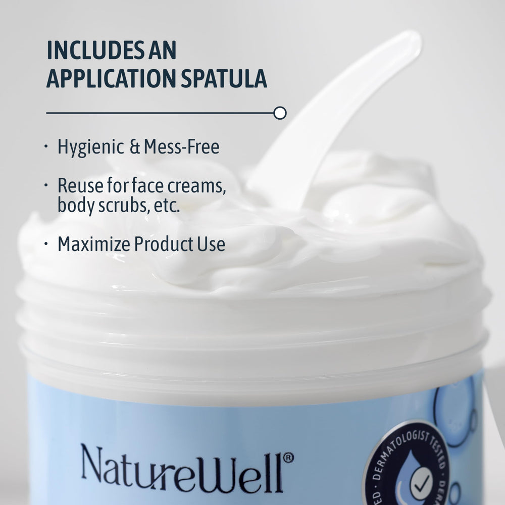 Nature Well non-greasy formula closeup emphasizes quick absorption for everyday use.