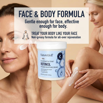 Nature Well Retinol crema, microencapsulados para liberación gradual y absorción.