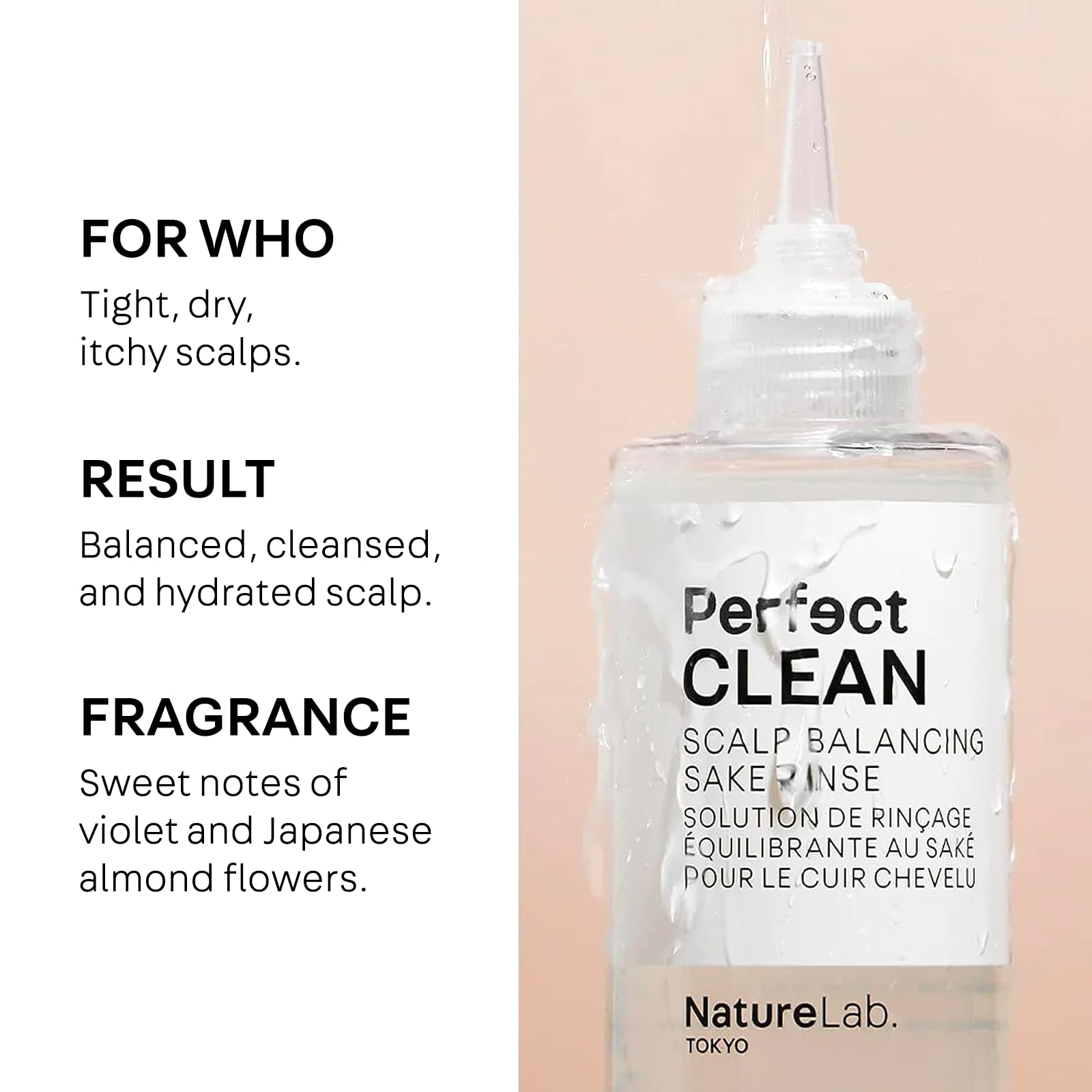 NatureLab.TOKYO enjuague de sake: hidratación con agua de arroz para el cabello.