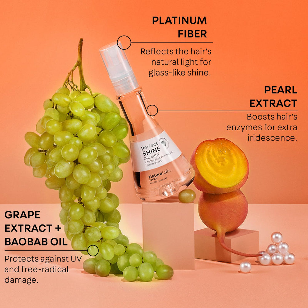 NatureLab.TOKYO Perfect Shine Oil Mist: bruma de cabello para realzar color y vitalidad.