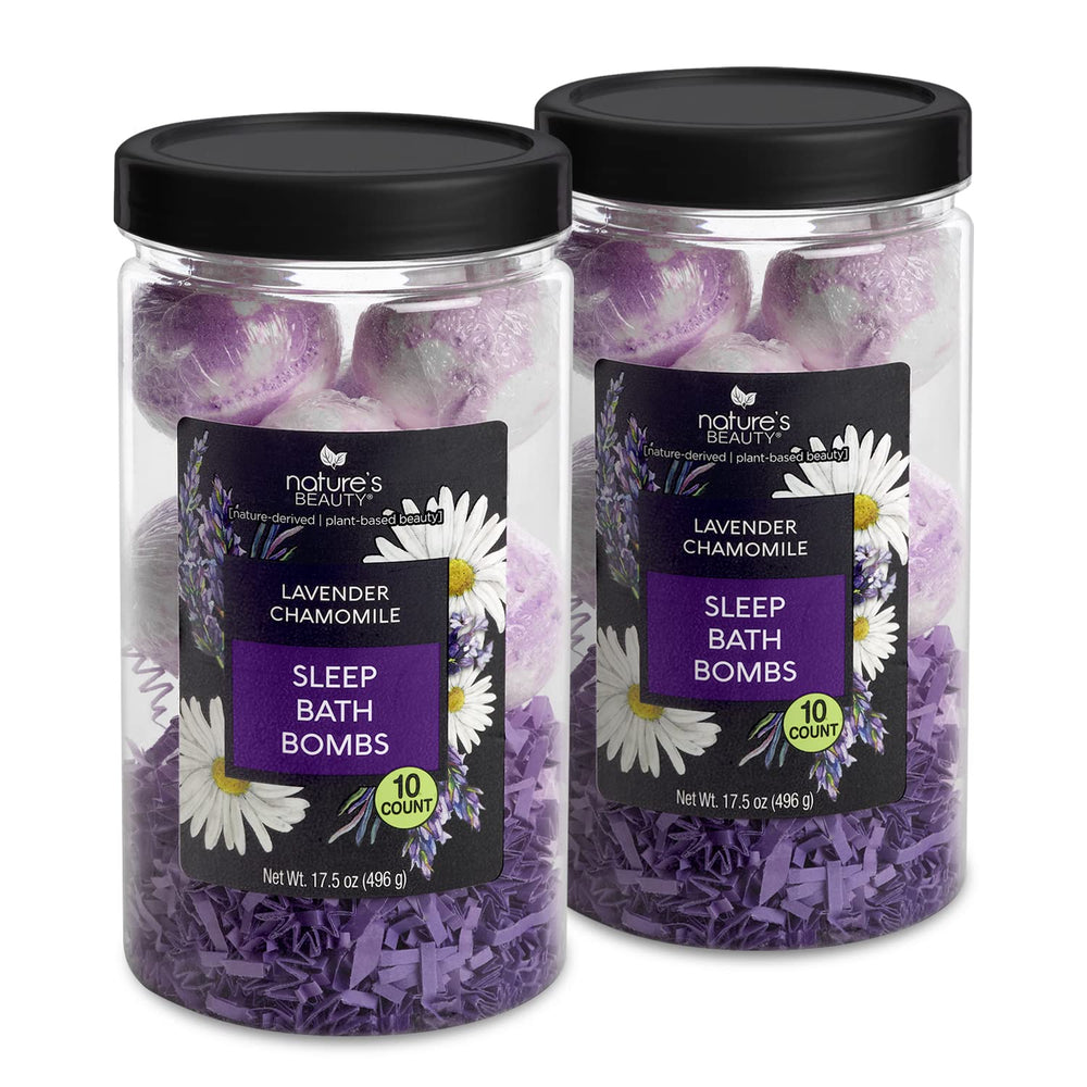 Nature's Beauty bomba de baño lavanda y manzanilla en set regalo para relajación en casa.