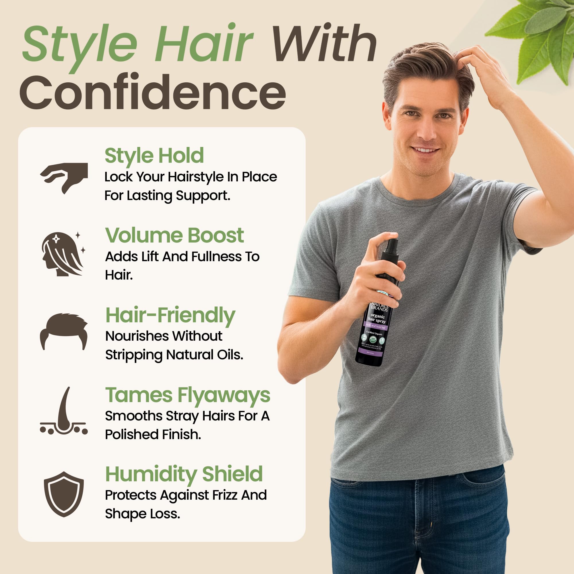 Nature's Brands Biotina enriquecida para cabello suave y nutrido.