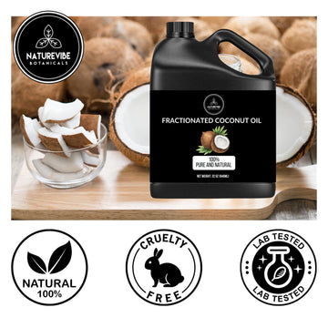 Naturevibe Botanicals Aceite de Coco Fractionado en envase reutilizable, conservación óptima