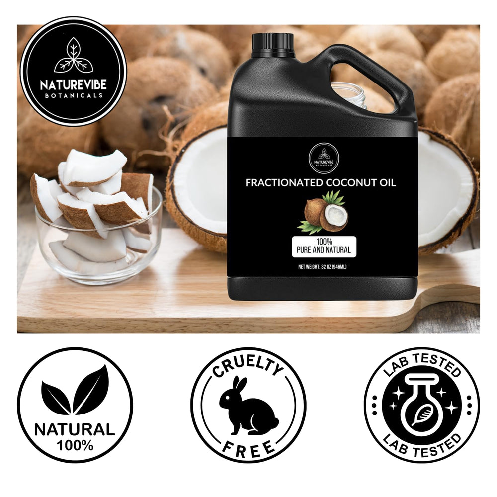 Naturevibe Botanicals Aceite de Coco Fractionado en envase reutilizable, conservación óptima