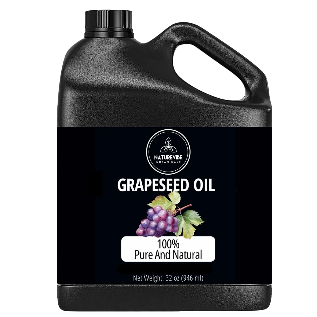Naturevibe Botanicals Aceite de Uva 946 ml en botella, hidratación ligera para piel