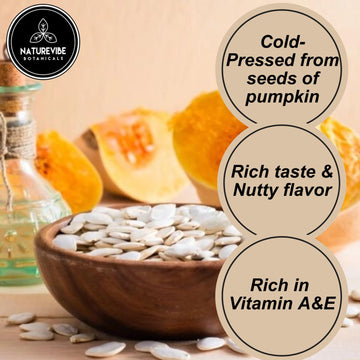 Aceite de calabaza Naturevibe para cabello: brillo y vitalidad sin grasa.