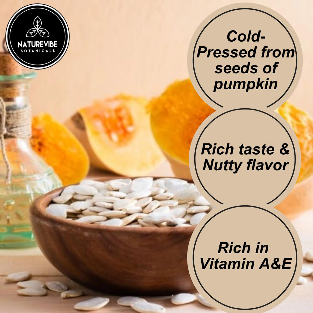 Aceite de calabaza Naturevibe para cabello: brillo y vitalidad sin grasa.