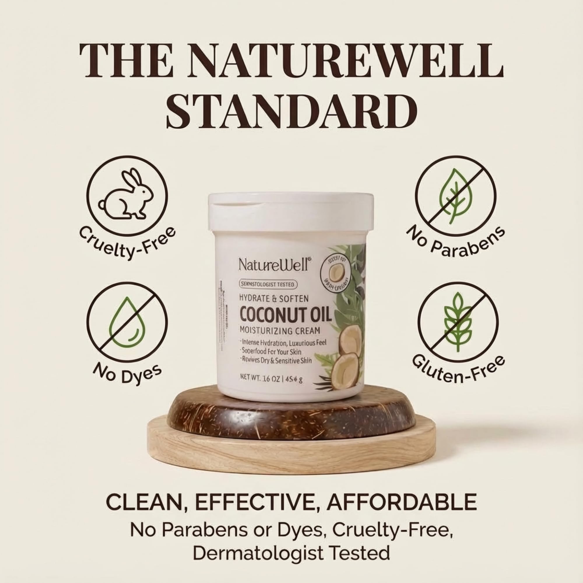 NATURE WELL crema coco envase 473 ml: práctico y fácil de usar