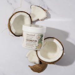 NatureWell crema coco, textura sedosa para piel suave y confortable.