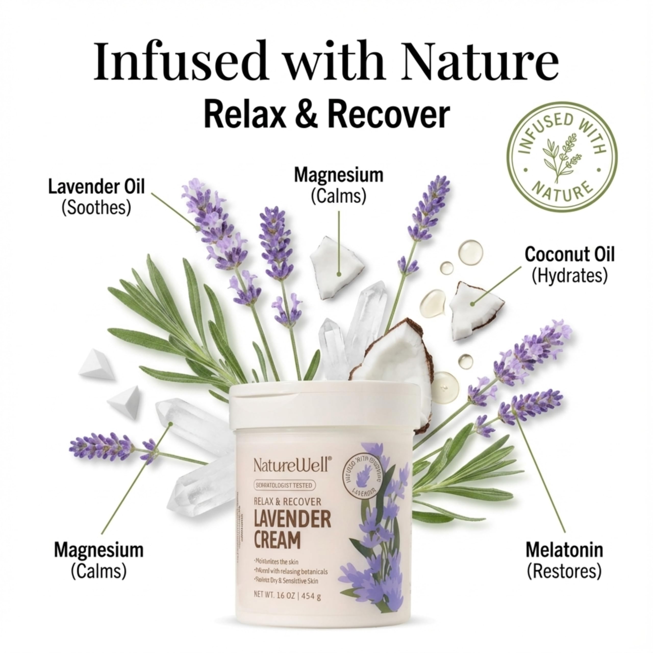NatureWell Lavanda crema hidratante para manos que suaviza.