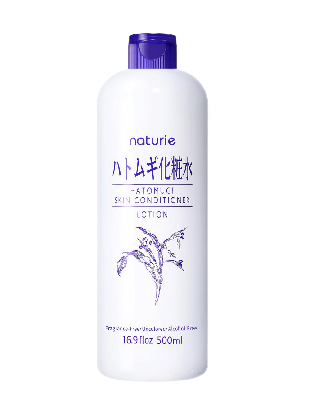 Naturie Hatomugi Skin Conditioner en botella, perfecto para aplicar en la piel tras la limpieza.