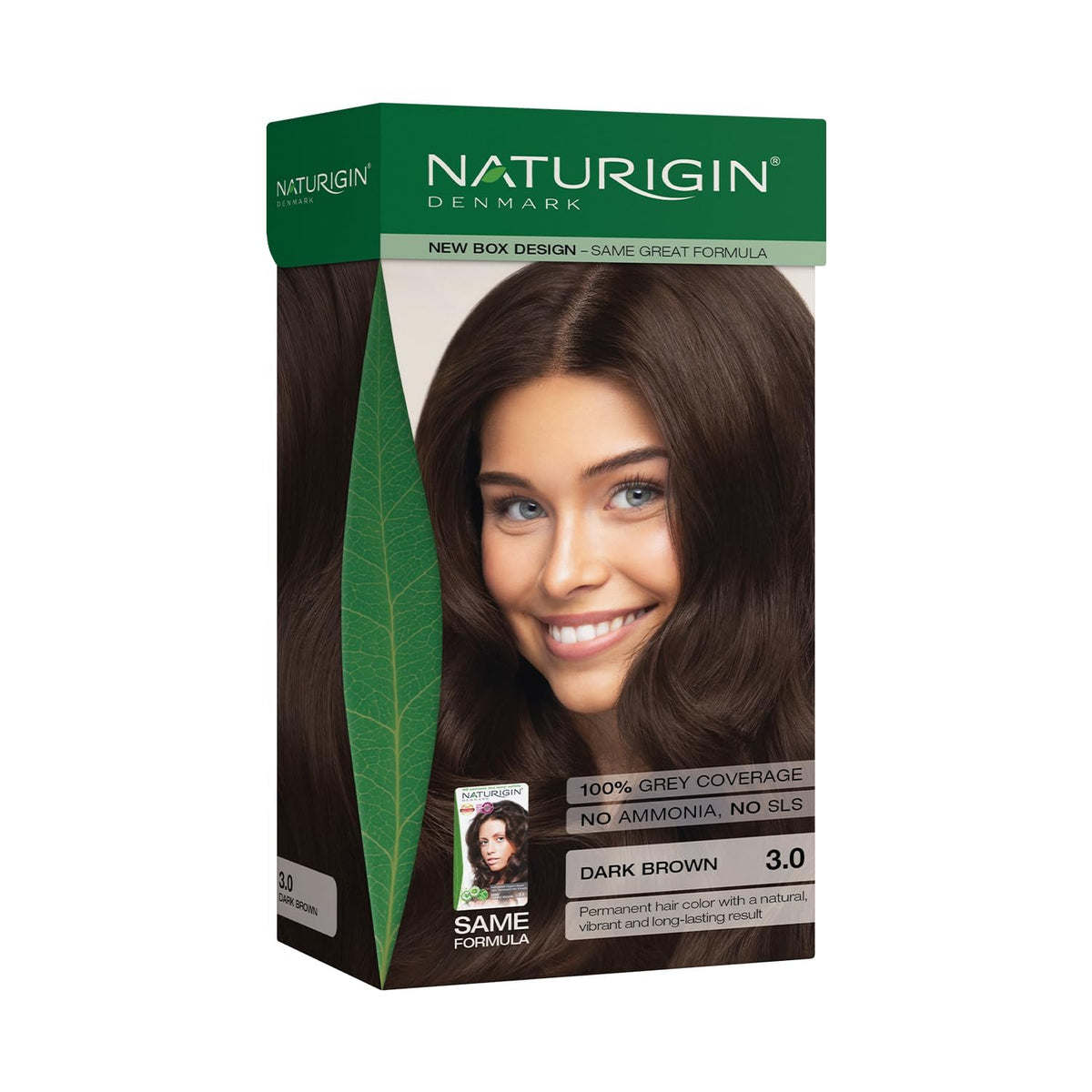 Naturigin Color Permanente 3.0 en botella, tono castaño oscuro, cobertura de canas duradera.