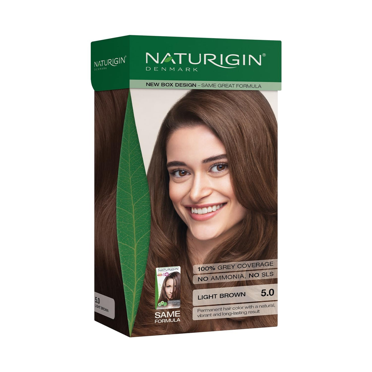 Naturigin tiente permanente 5-0 cabello, color duradero y cobertura total de canas.