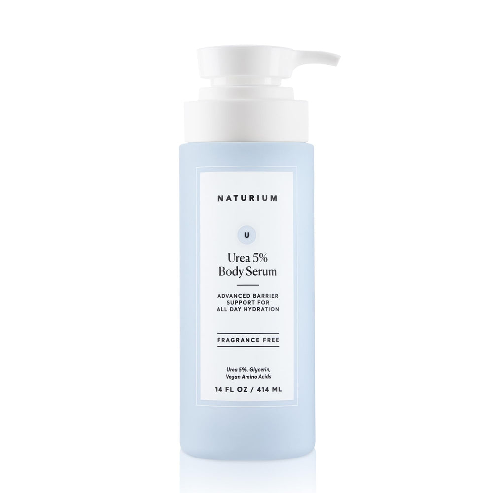 Naturium Urea 5% sérum corporal muestra su frasco para hidratación suave