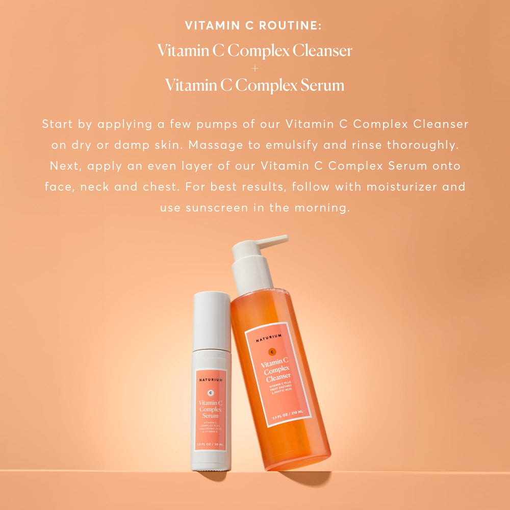 Naturium Vitamin C Complex Cleanser ingredients close-up highlighting phytic acid and enzymes.