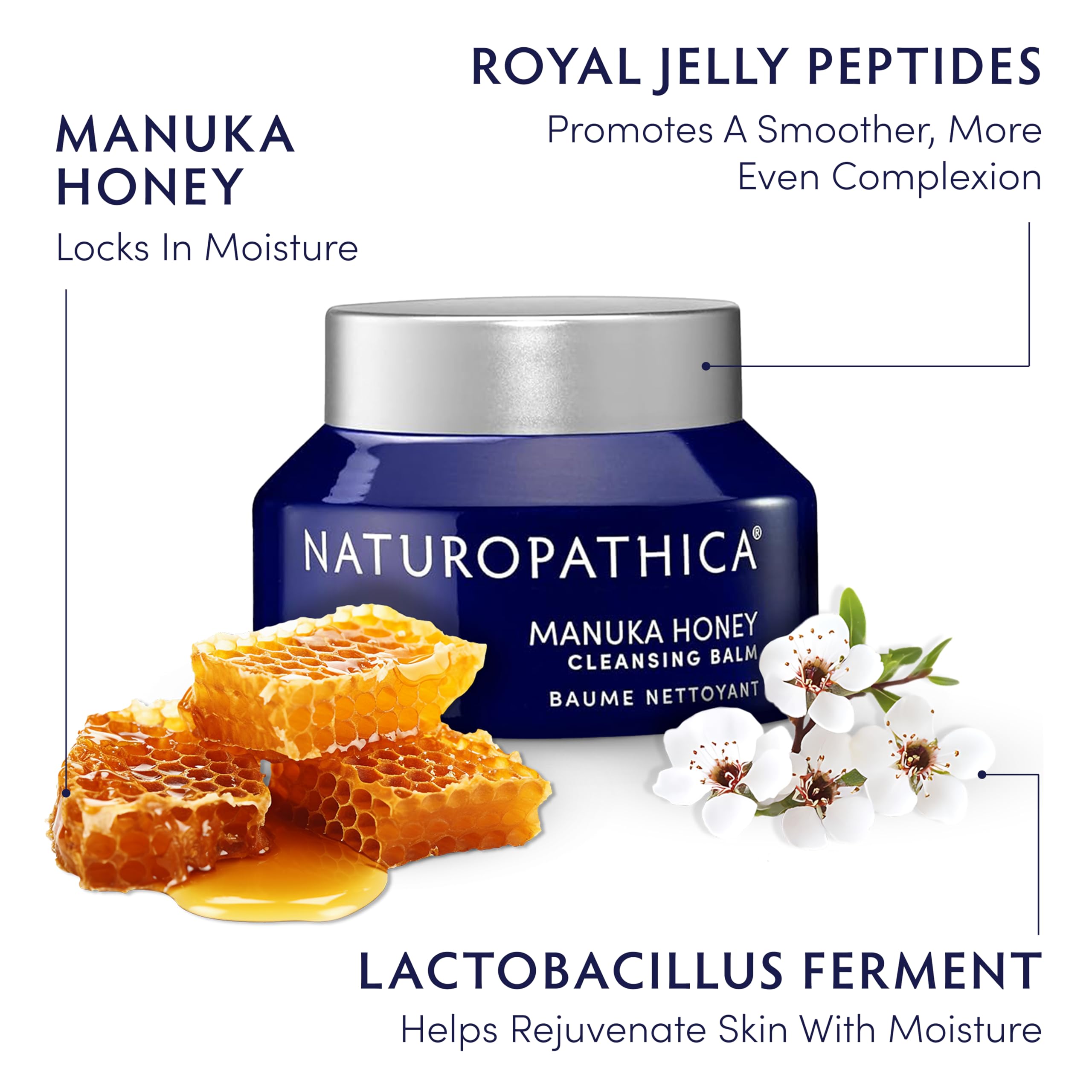 Aplicación suave con dedos del bálsamo desmaquillante Naturopathica.