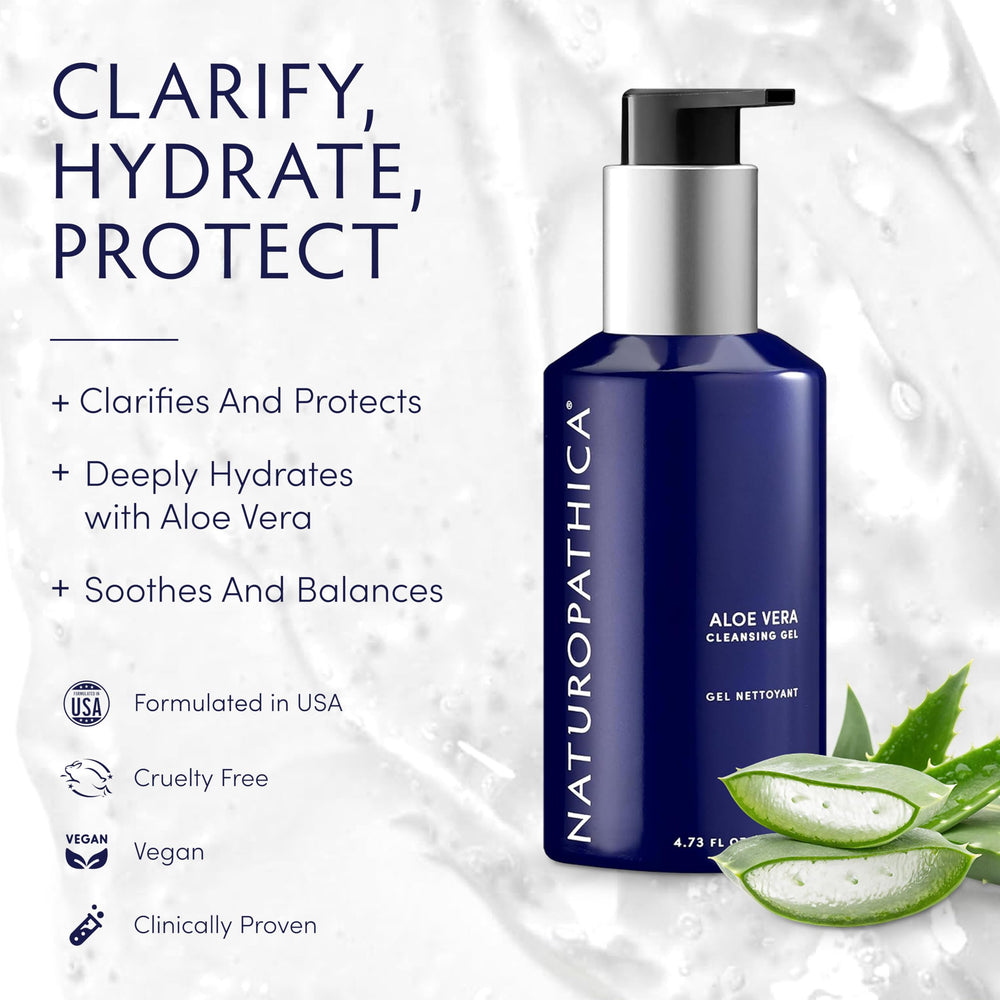Naturopathica Aloe Vera Gel: aplicación suave en el rostro para calmar y limpiar