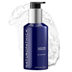 Naturopathica Aloe Vera Gel: botella mostrando limpieza suave para todo tipo de piel