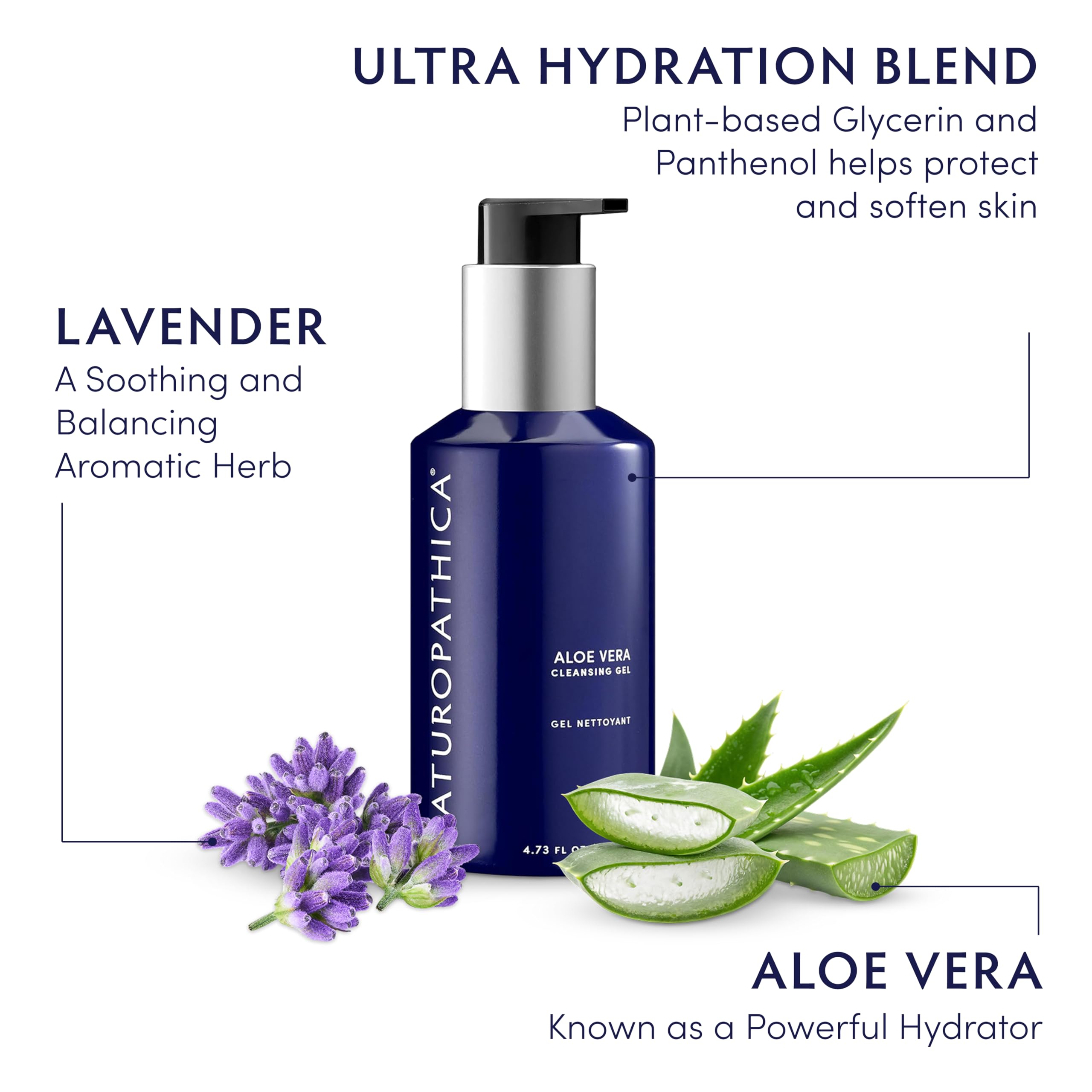 Naturopathica Aloe Vera Gel: ingredientes aloe y lavanda para hidratación y balance