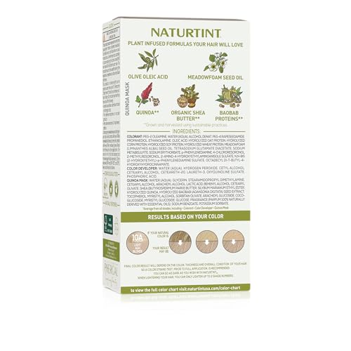 Naturtint 10A Rubio Ceniza Claro mezcla lista para aplicar en casa