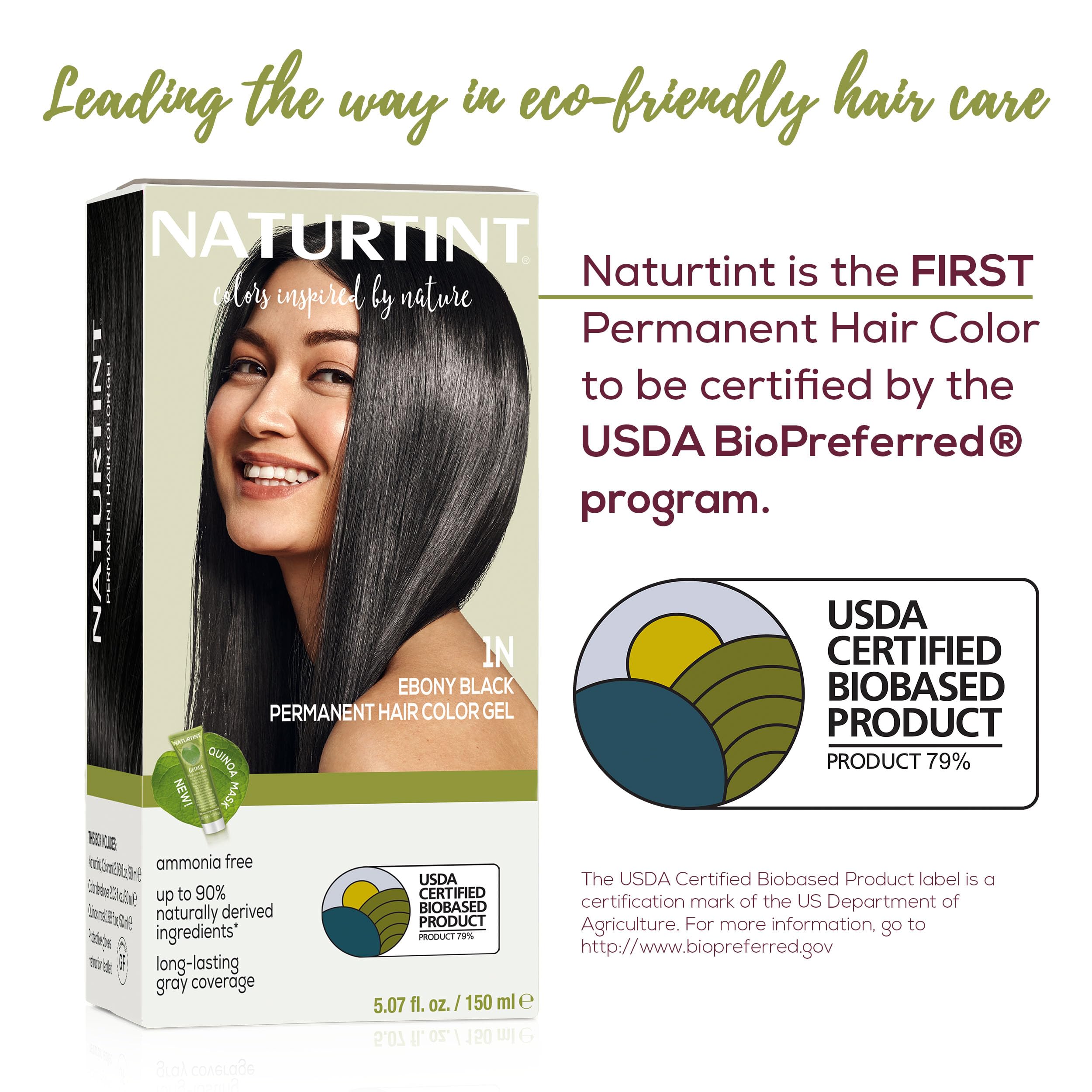 Naturtint 1N Ebony Black ingredientes vegetales para cabello saludable