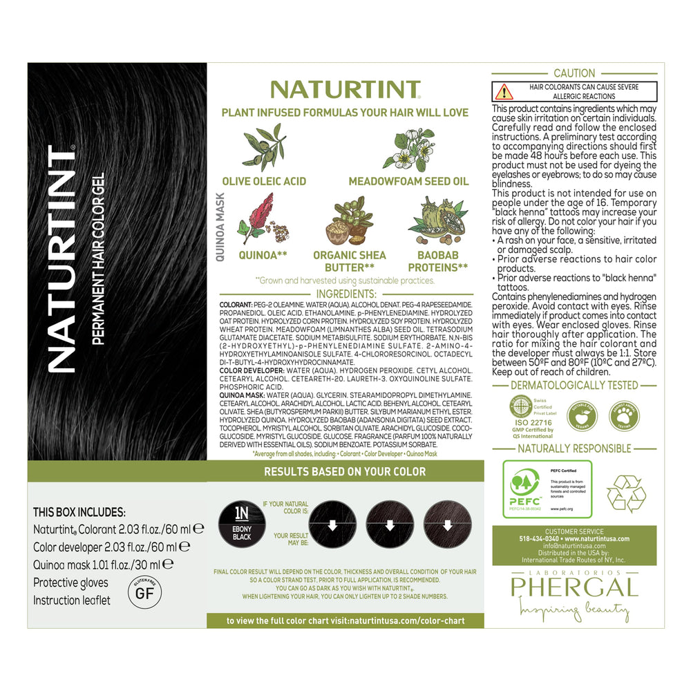 Naturtint 1N Ebony Black color vegano y libre de crueldad