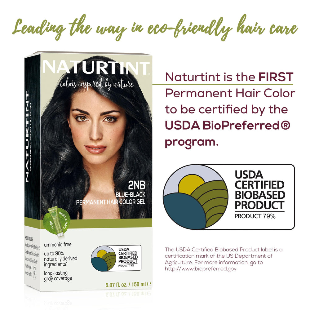 Naturtint 2NB Azul Negro: fórmula sin amoníaco y sin parabenos para cabello suave.