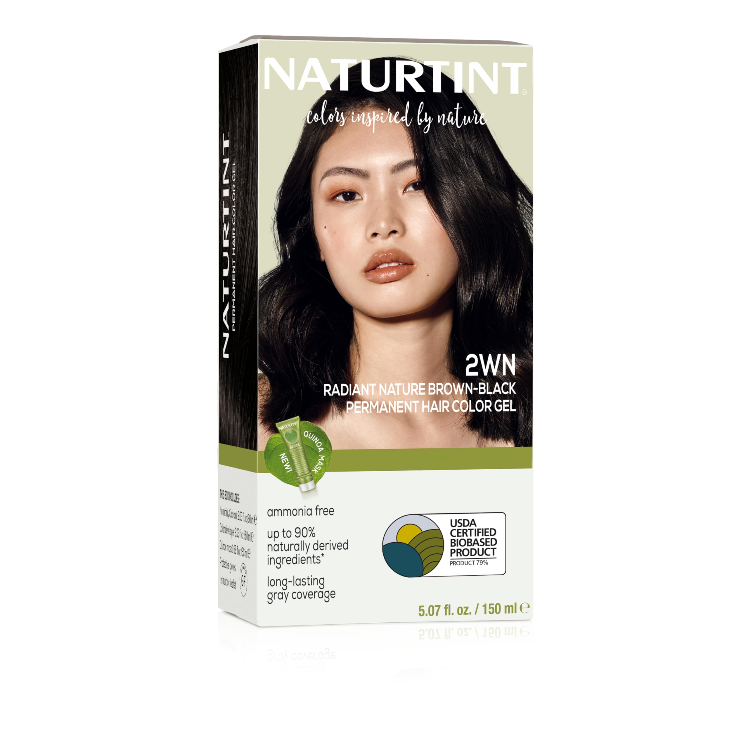 Naturtint 2WN Radiant Nature Brown Black, envase compacto para coloración en casa