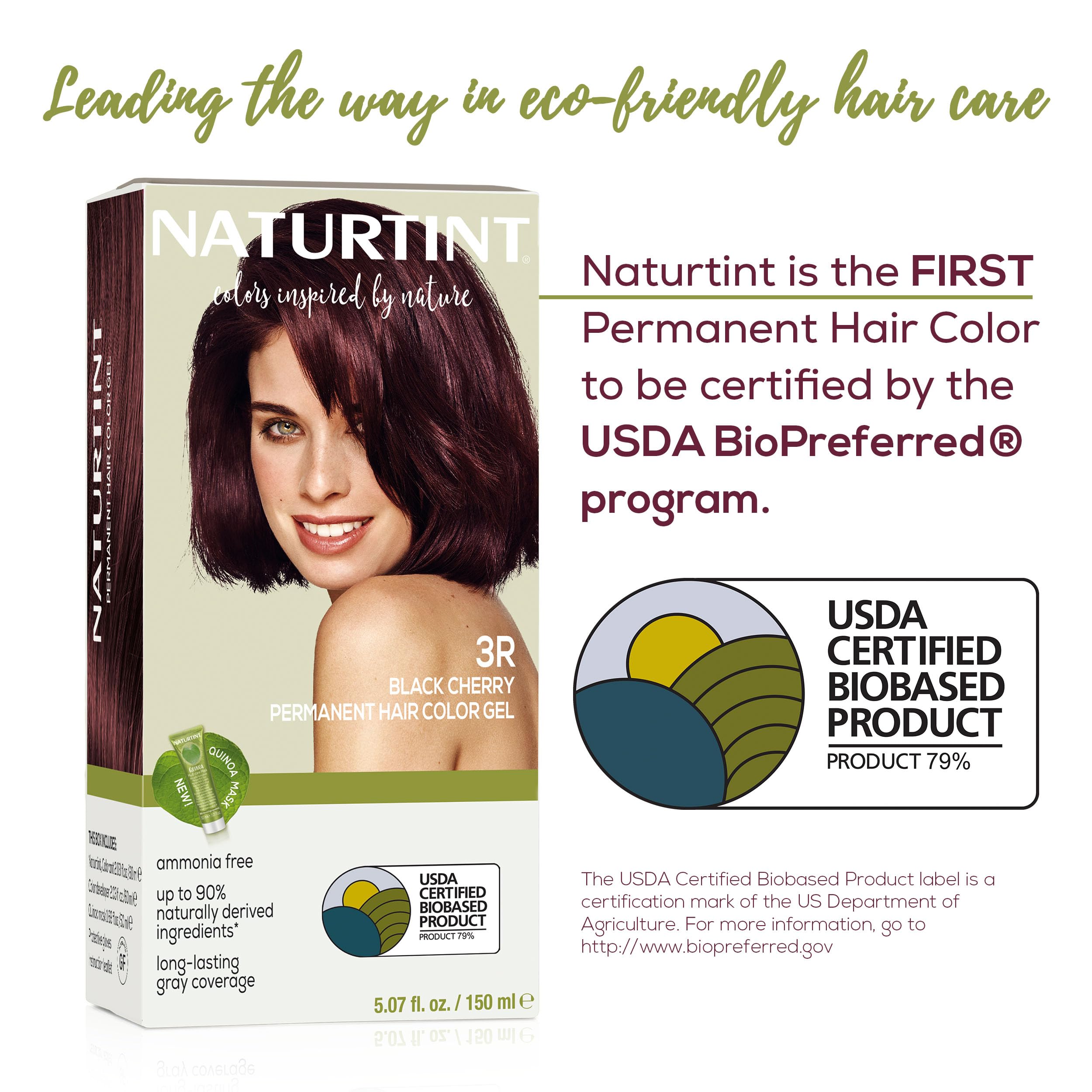 Naturtint 3R Cereza Negra cobertura canas hasta 100% para tono uniforme.