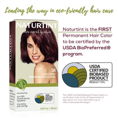 Naturtint 3R Cereza Negra cobertura canas hasta 100% para tono uniforme.