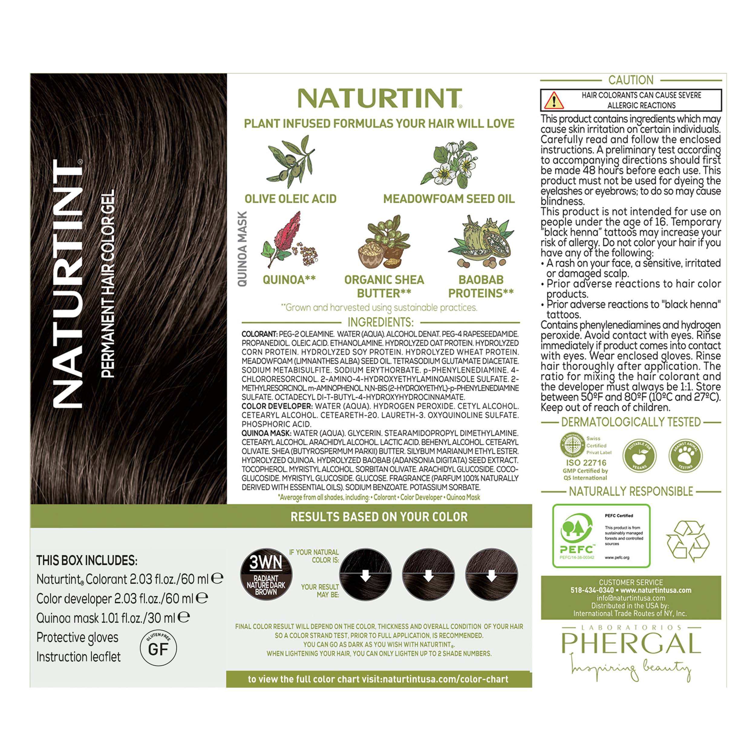 Empaque de Naturtint 3WN Radiant Nature vegano y libre de amoníaco.