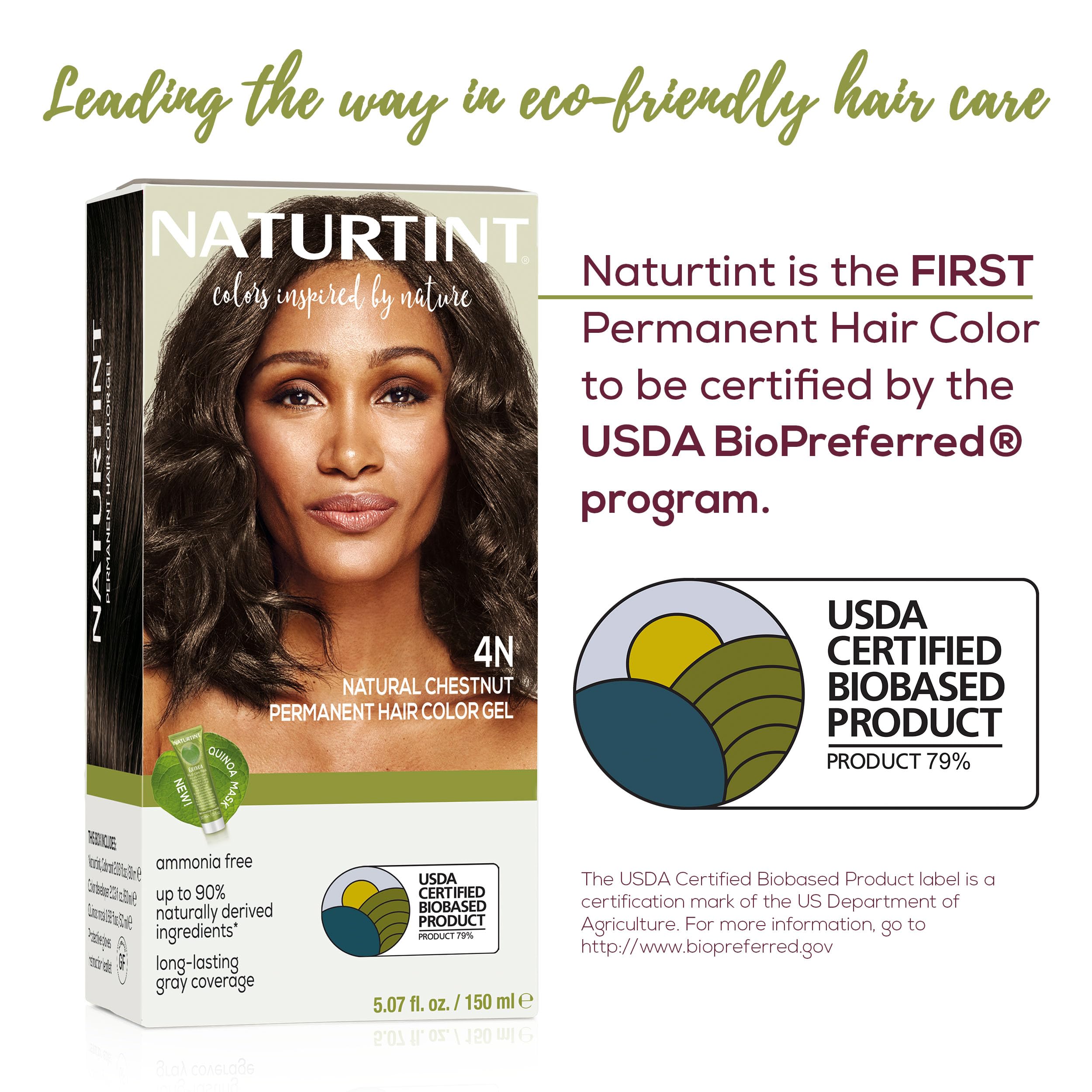 Naturtint 4N, ingredientes vegetales para cabello visiblemente más saludable.